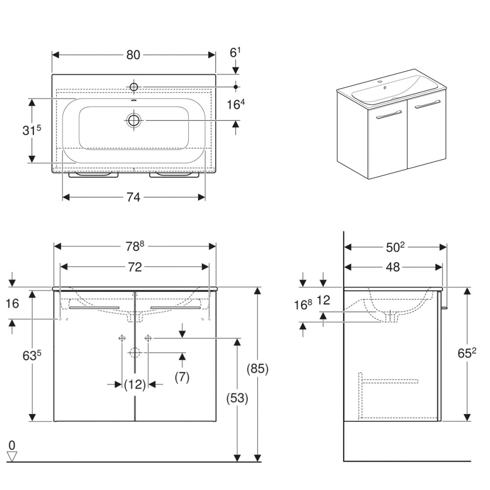Комплект мебели GEBERIT SELNOVA SQUARE 501.256.00.1