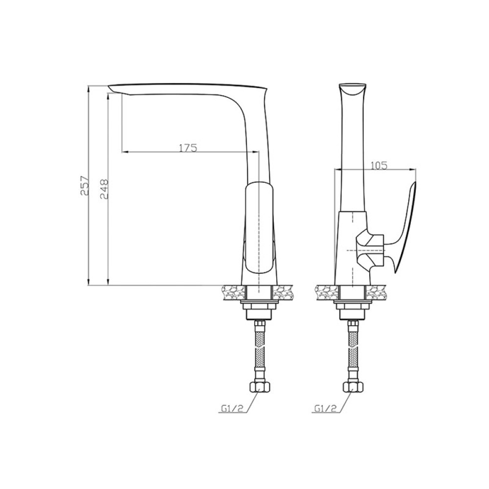 Смеситель кухонный NEWARC Slim 121531
