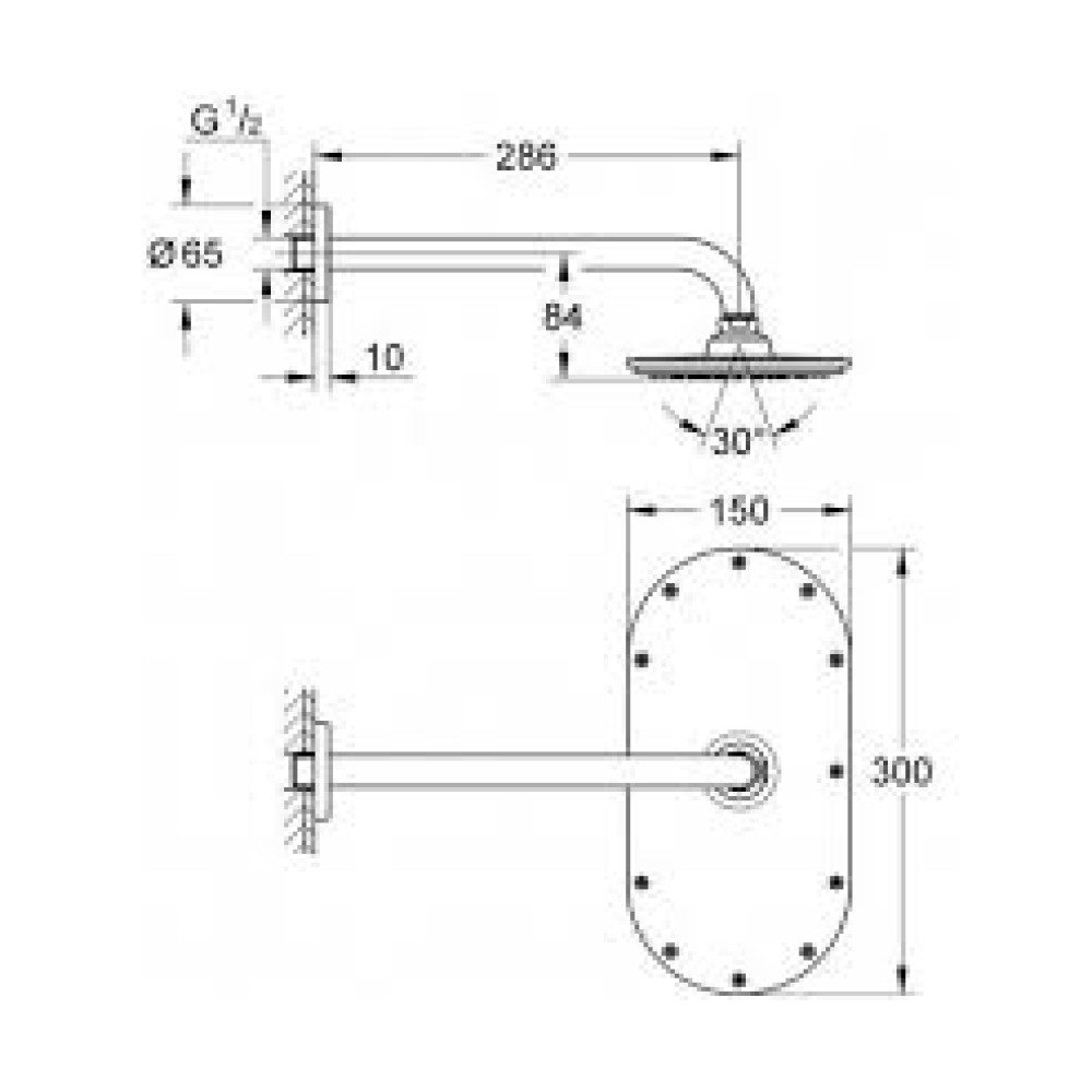 Верхний душ GROHE Rainshower Veris 26068000