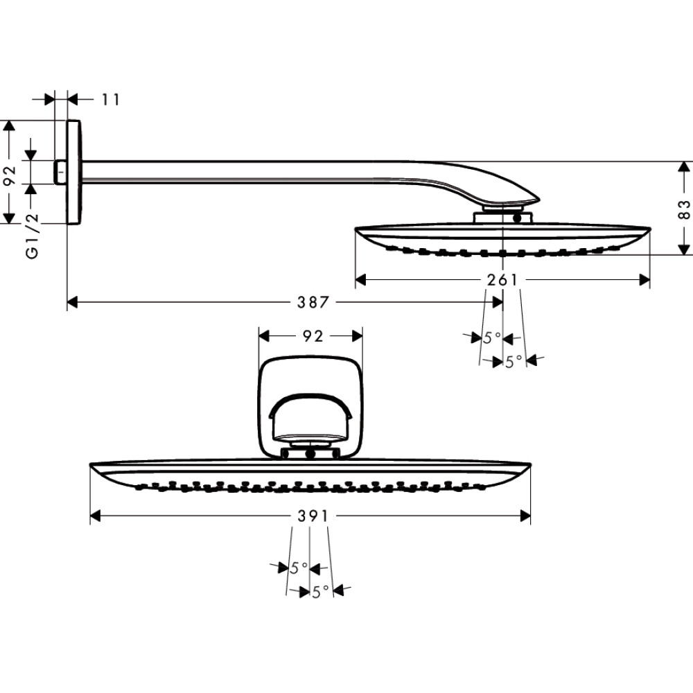 Верхний душ HANSGROHE PURAVIDA 27437400