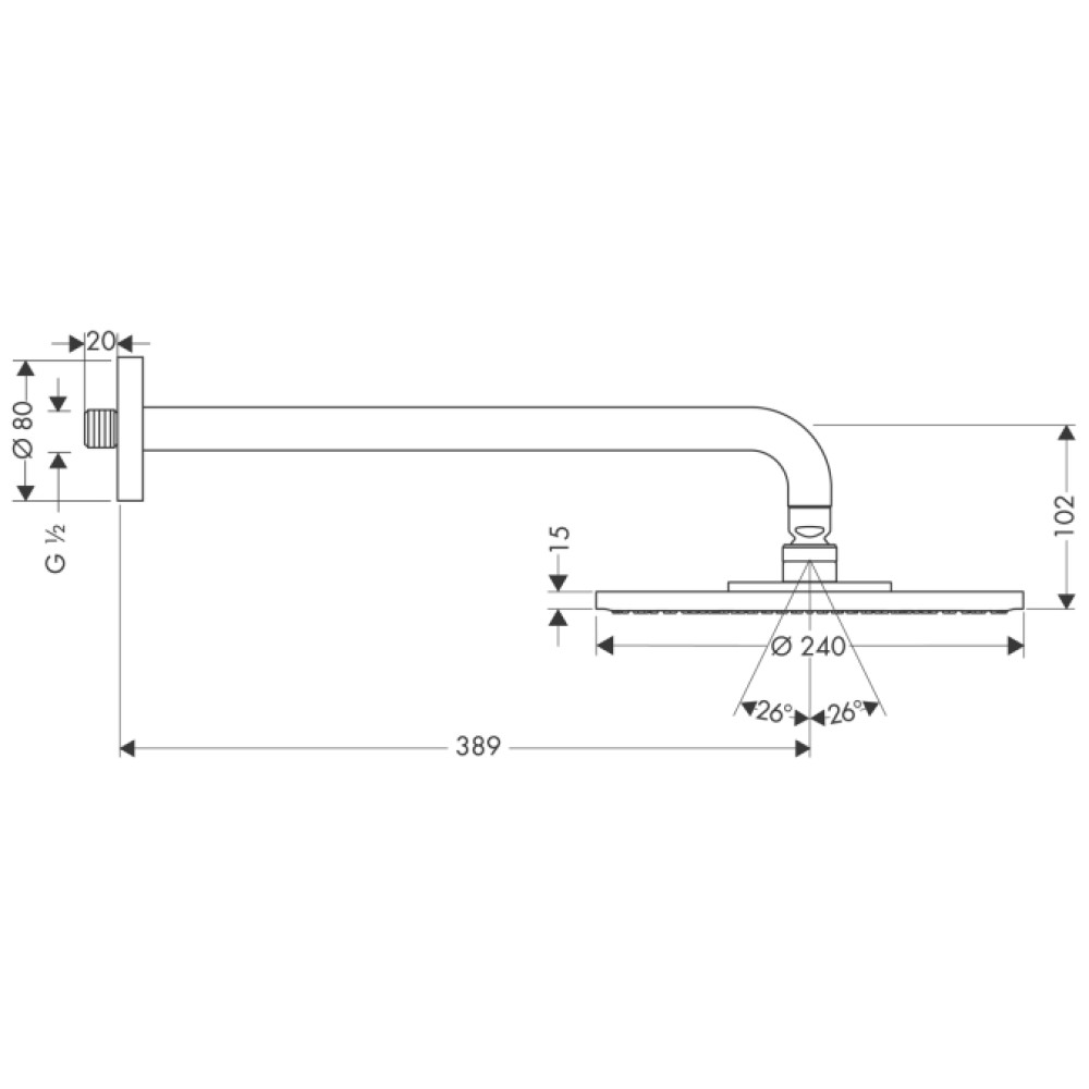 Верхний душ HANSGROHE RAINDANCE AIR ECOSMART 27474000