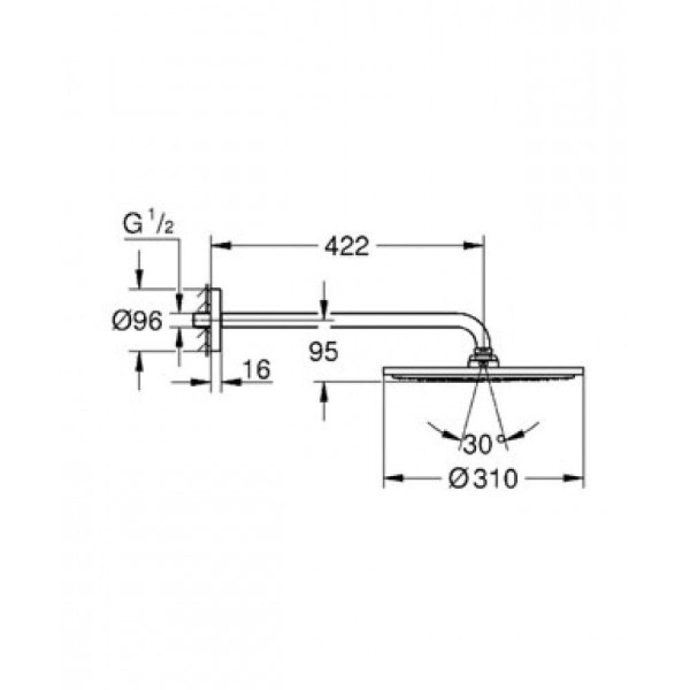 Верхний душ GROHE RAINSHOWER 26257000