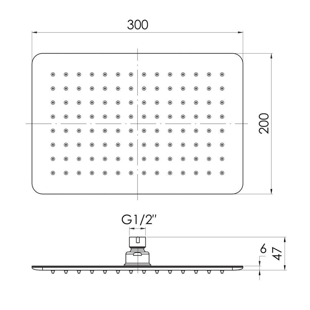 Верхний душ IMPRESE SQ300200SS6