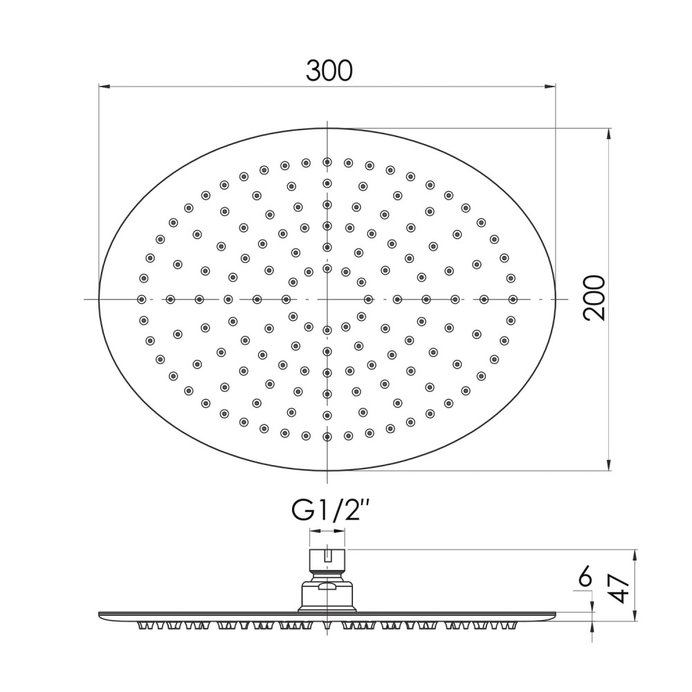Верхний душ IMPRESE S300225SS6