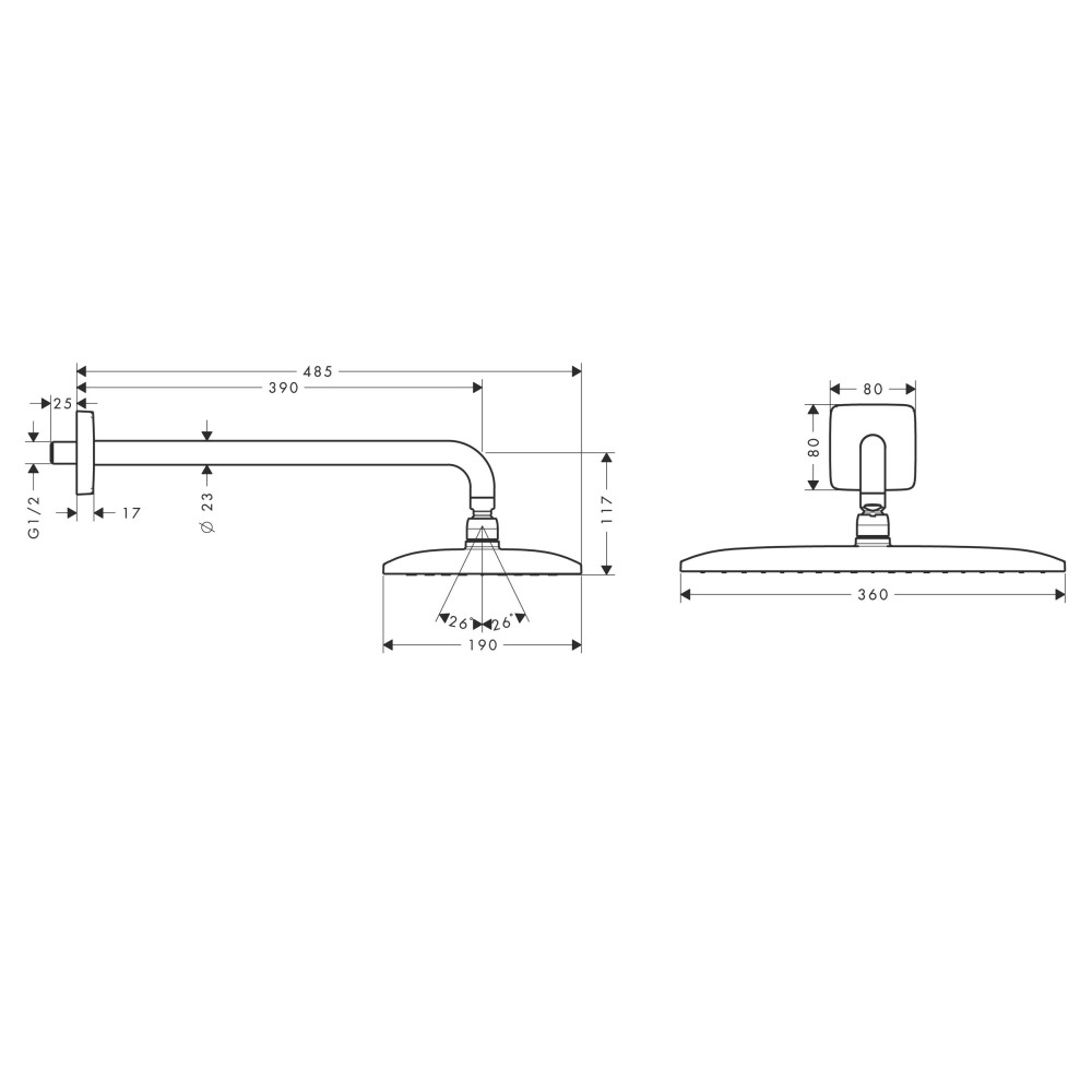 Верхний душ HANSGROHE Raindance E 27376000