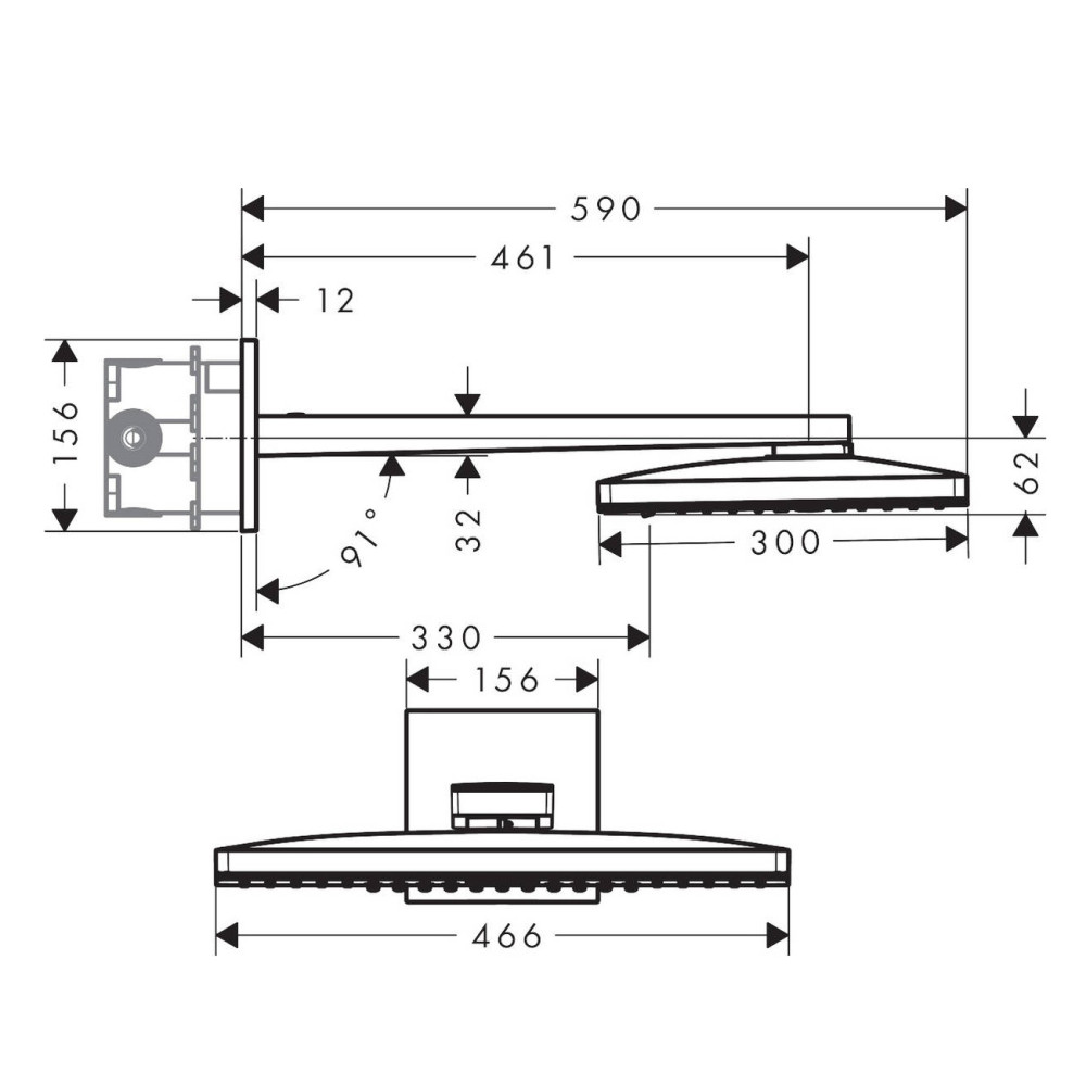 Верхній душ HANSGROHE RAINMAKER SELECT 24005600