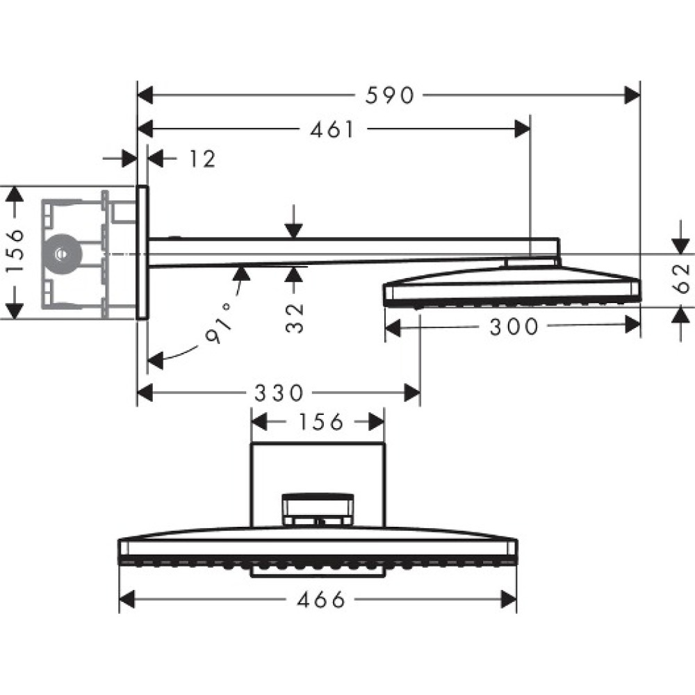 Верхний душ HANSGROHE RAINMAKER SELECT 24005400