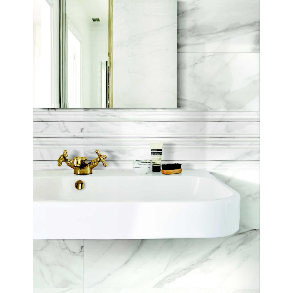 MARAZZI M4NU MARBLEPLAY WHITE RET 30x90 (плитка настінна)