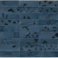 MARAZZI M96W RICE BLU DECORO LEAF LUX 5х15 (плитка настінна)
