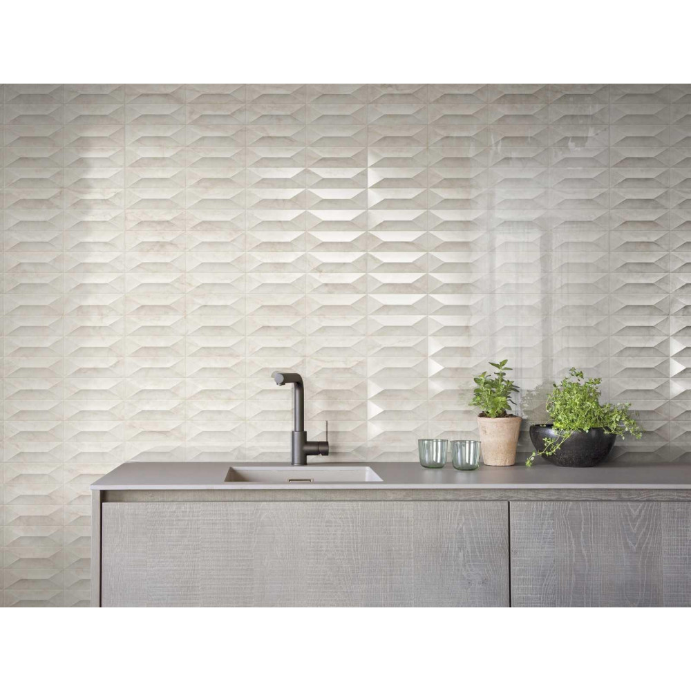 MARAZZI M4PE MARBLEPLAY CALACATTA STRUTTURA GEM 3D RET 30x90 (плитка настінна)