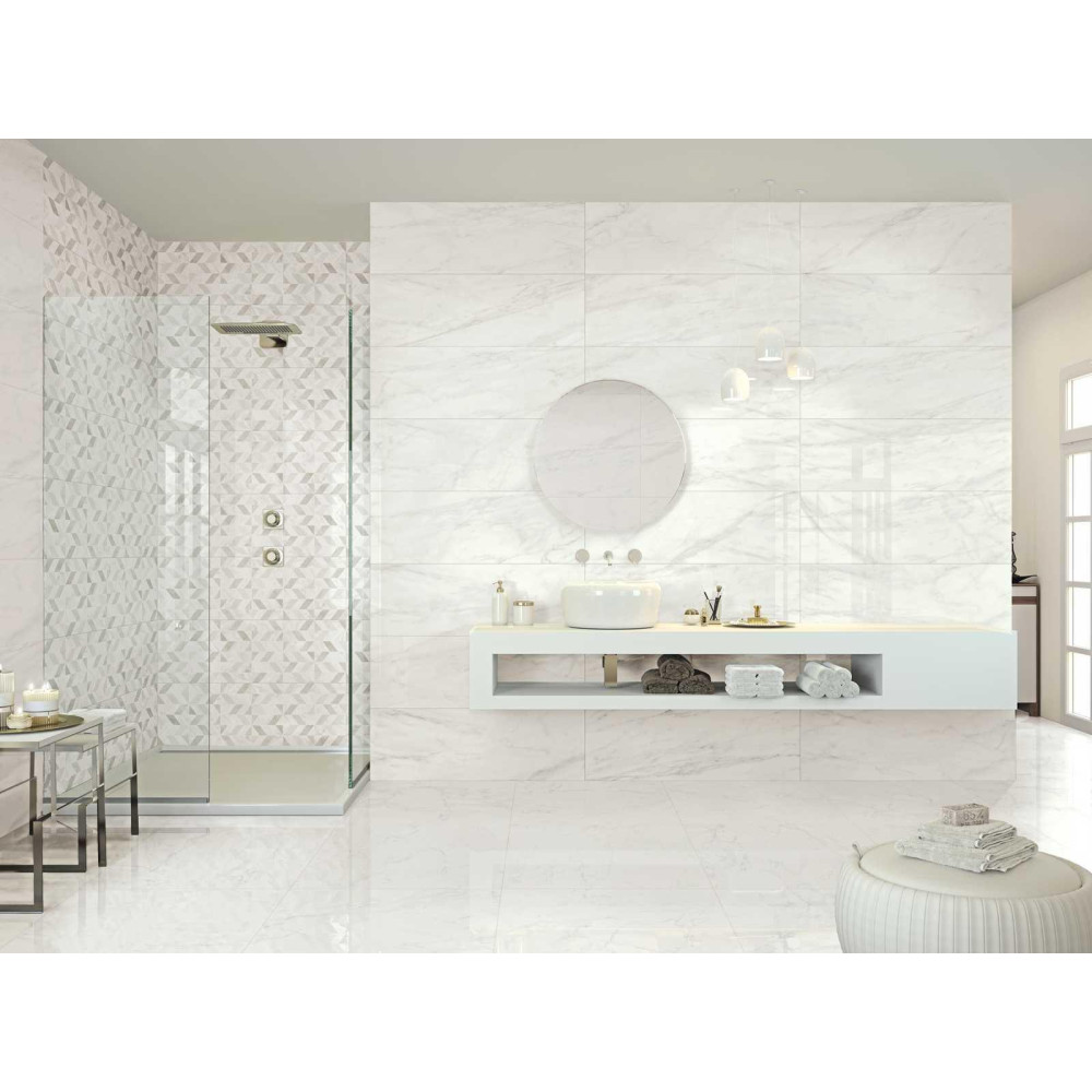 MARAZZI M4PK MARBLEPLAY DECORO NAOS WHITE RET 30x90 декор (плитка настінна)