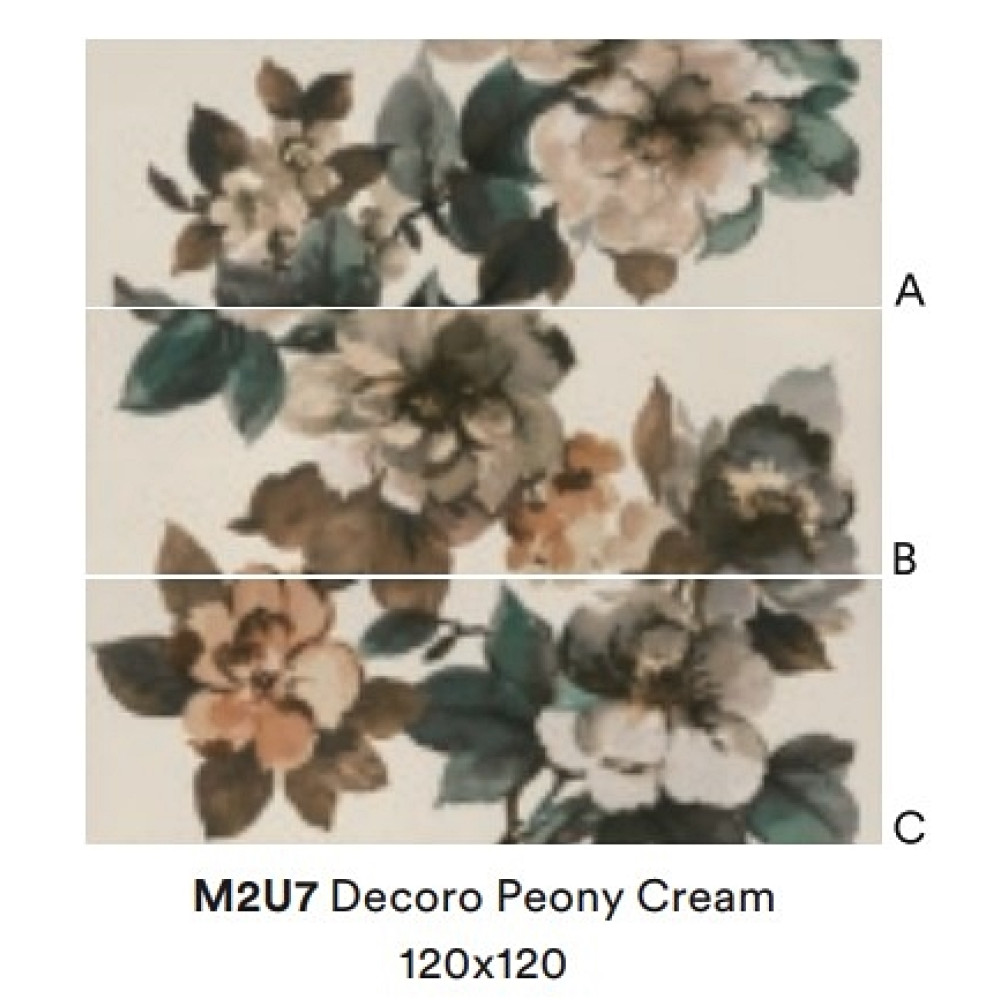 MARAZZI M2U7 ECLETTICA DECORO PEONY CREAM 120x120 декор-панно (плитка настінна)
