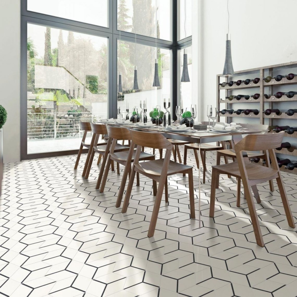 Ornamenta Medley Qube White Positive Hexagon D25 (ME25QWP)