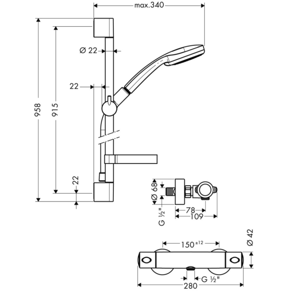 Набор смесителей HANSGROHE CROMA 100 27085000