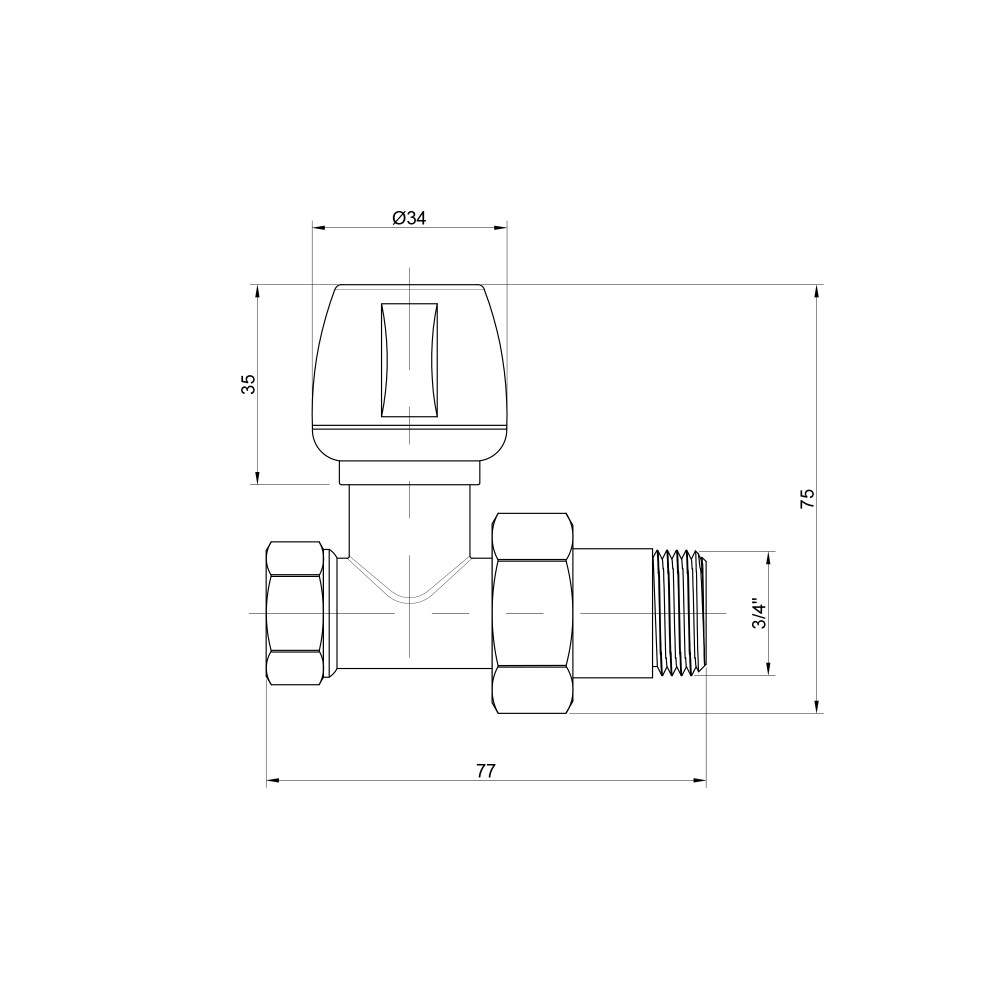 Кран радиаторный Icma 3/4" прямой №813