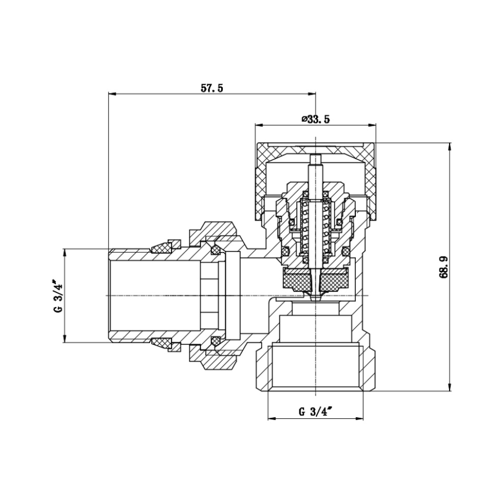Клапан термостатический SD Forte 3/4" с антипротечкой для радиатора угловой SF238W20