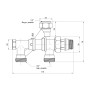 Кран радиаторный комбинированный Icma 1/2"х3/4",нижнее подключение №877