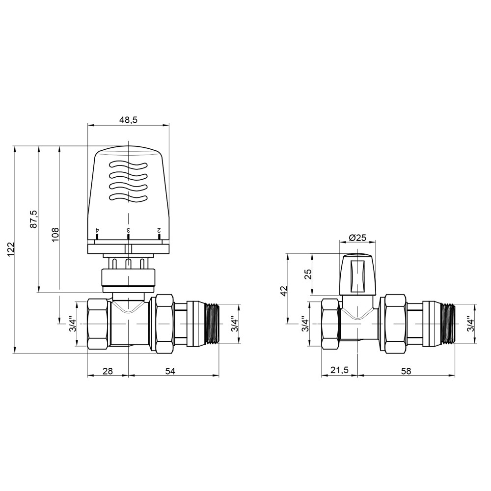 Термокомплект Icma 3/4" с антипротечкой прямой №KIT_1100+775-940+815-940