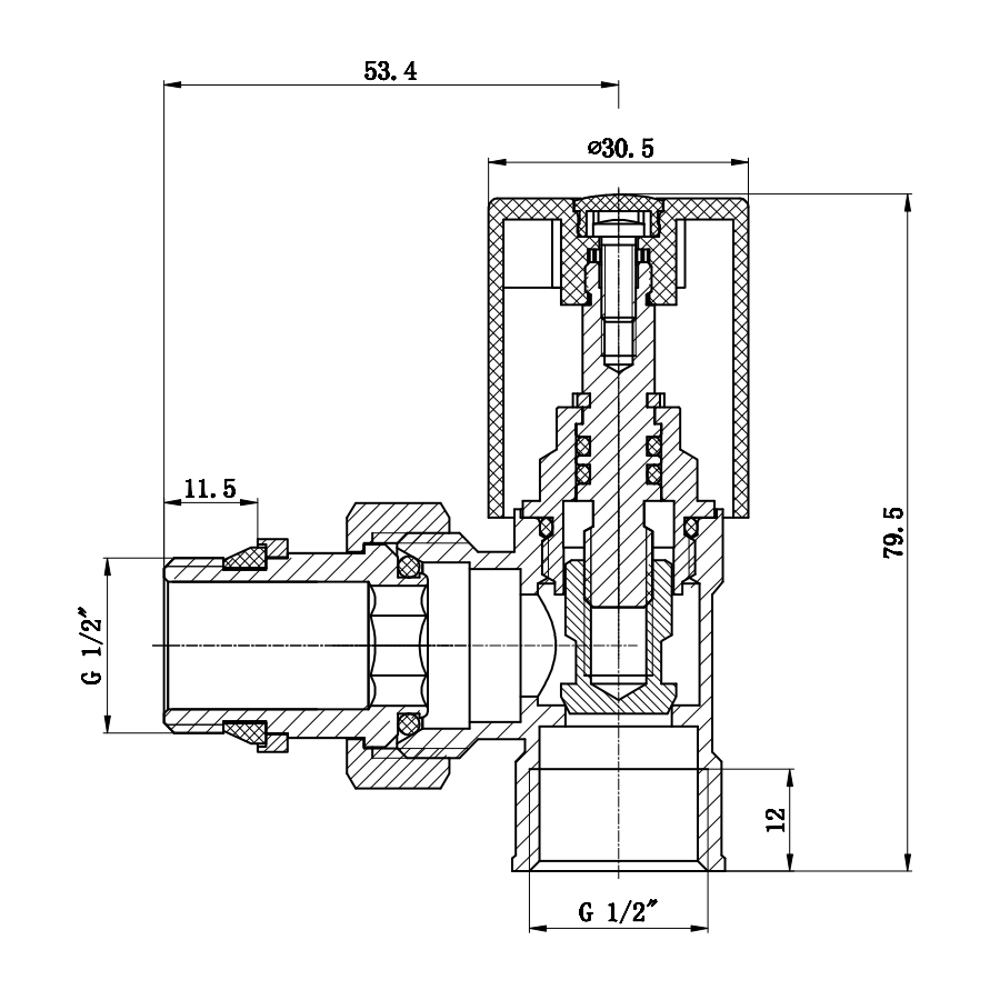 Кран радиаторный с антипротечкой SD Forte 1/2" угловой хром SF236W15