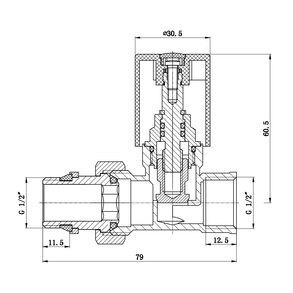 Кран радиаторный SD Forte 1/2" с антипротечкой прямой хром SF237W15