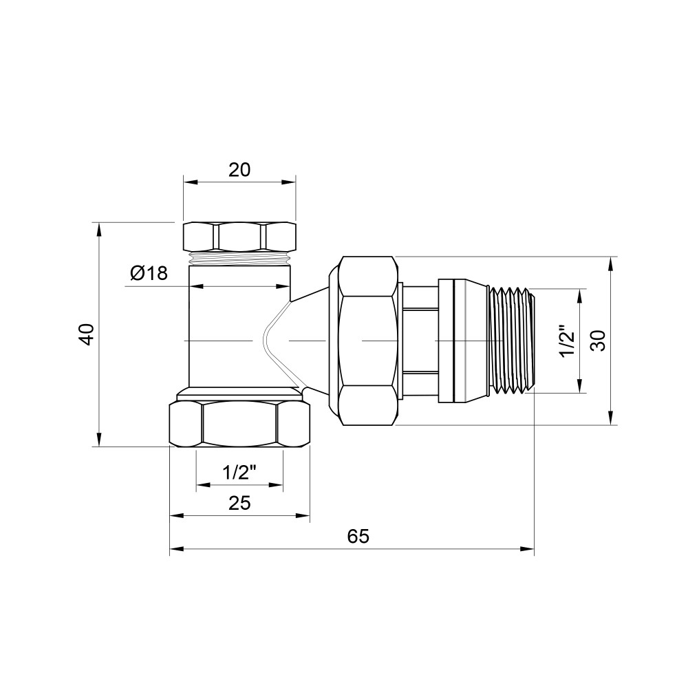 Кран радиаторный SD Plus 1/2" ВН с антипротечкой угловой SD229W15