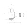 Кран радиаторный Icma 1/2" угловой под фитинг, без ручки №827