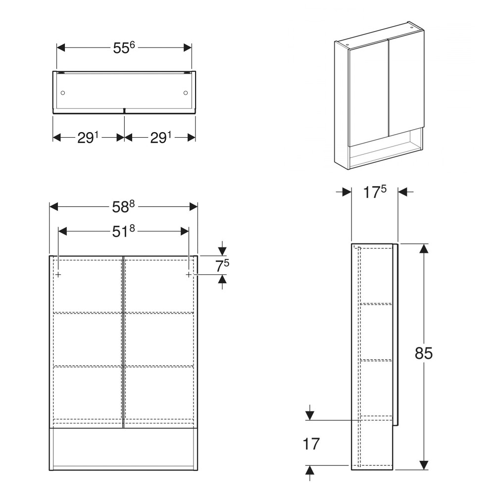 Пенал GEBERIT SELNOVA SQUARE 501.264.00.1