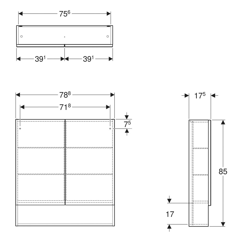 Пенал GEBERIT SELNOVA SQUARE 501.268.00.1