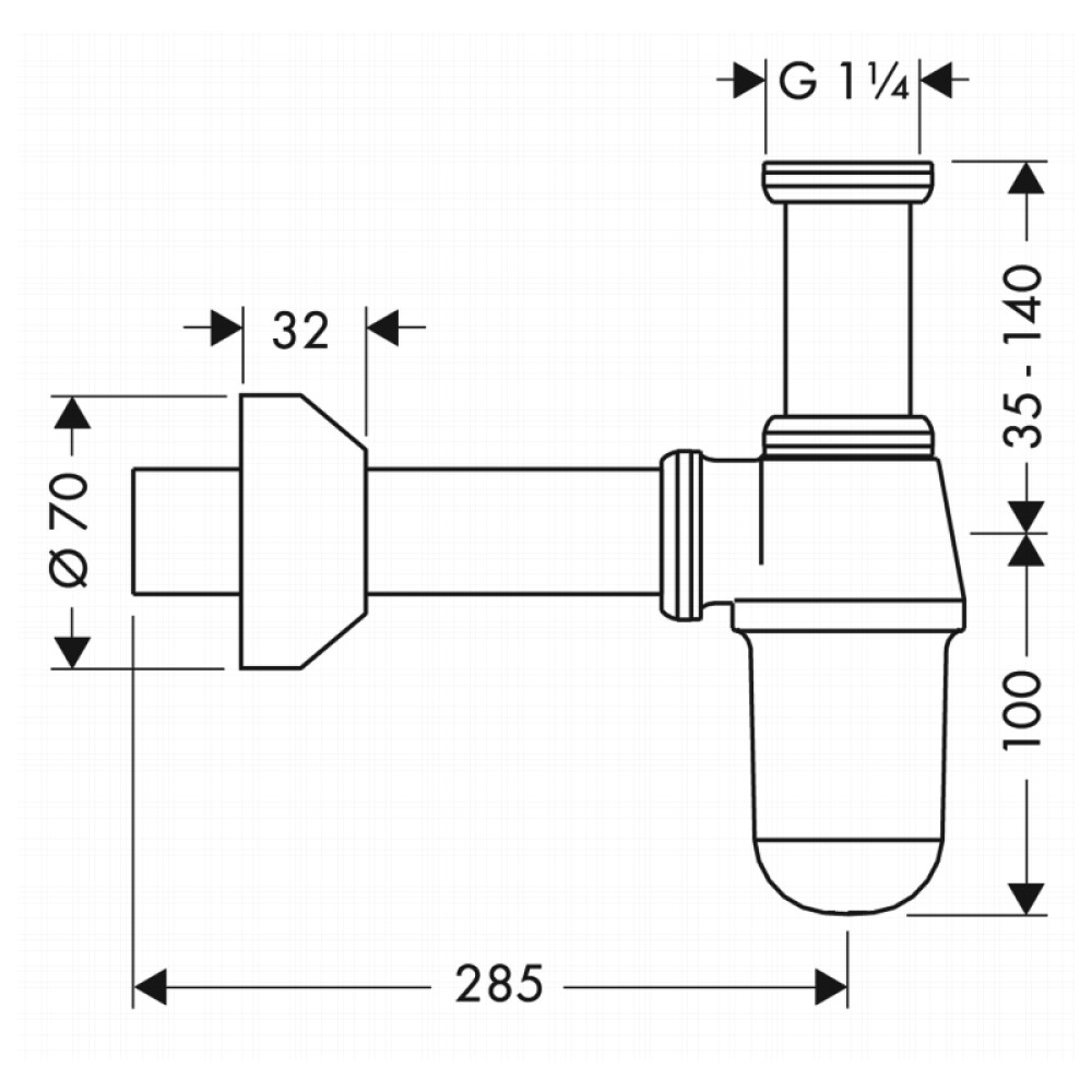 Сифон для умывальника HANSGROHE HANSGROHE 52010000