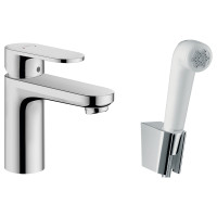 HANSGROHE VERNIS BLEND смеситель для умывальника 100 с гигиенической лейкой, цвет лейки - белый