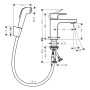 HANSGROHE VERNIS SHAPE смеситель для умывальника, 100 с гигиенической лейкой, цвет лейки - белый