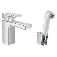 HANSGROHE VERNIS SHAPE смеситель для умывальника, 100 с гигиенической лейкой, цвет лейки - белый
