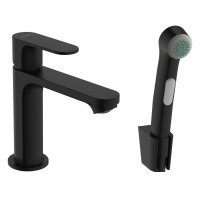HANSGROHE REBRIS S смеситель для умывальника 110, с гигиенической лейкой, цвет черный матовый