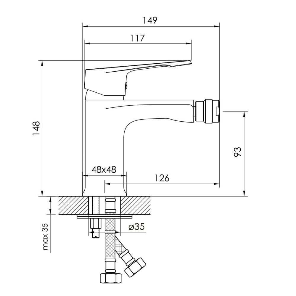 Смеситель для биде IMPRESE VITE f03107401AA