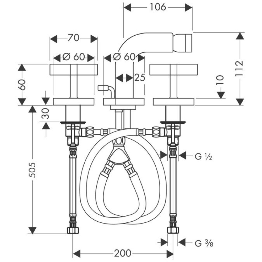 Смеситель для биде HANSGROHE AXOR CITTERIO 39233000