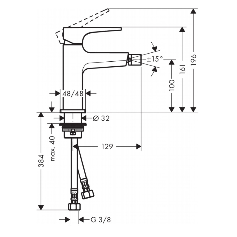 Смеситель для биде HANSGROHE METROPOL 74520000