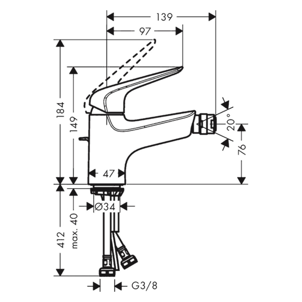 Смеситель для биде HANSGROHE NOVUS 71142000