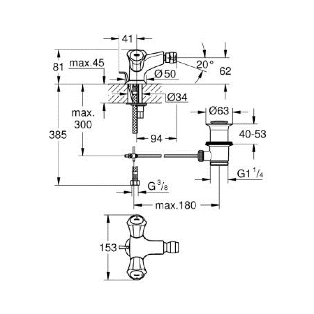 Смеситель для биде GROHE COSTA L 24480001