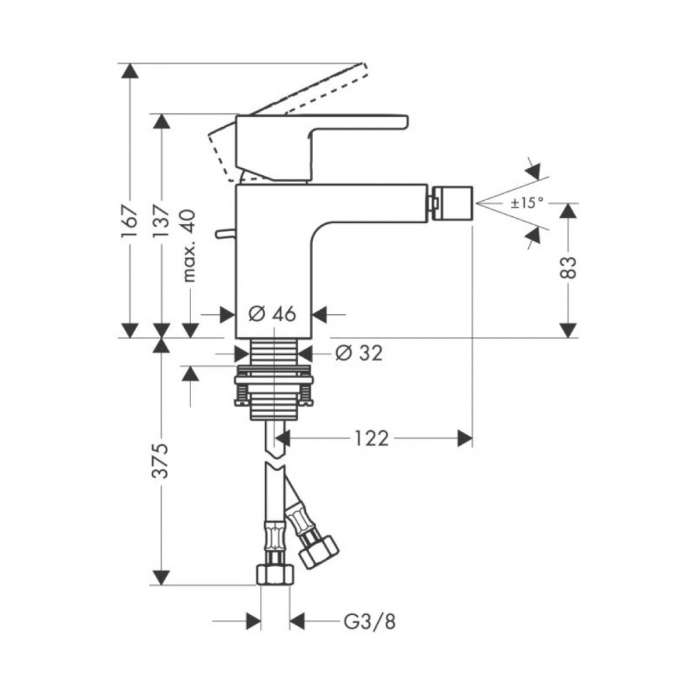 Смеситель для биде HANSGROHE Metropol S 14262000