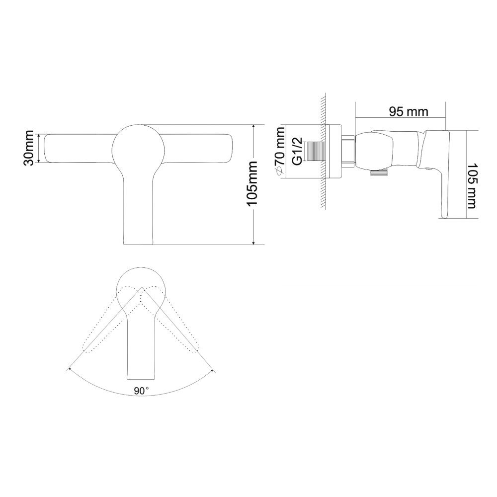 Смеситель для душа RJ DUCT RBZ079-5