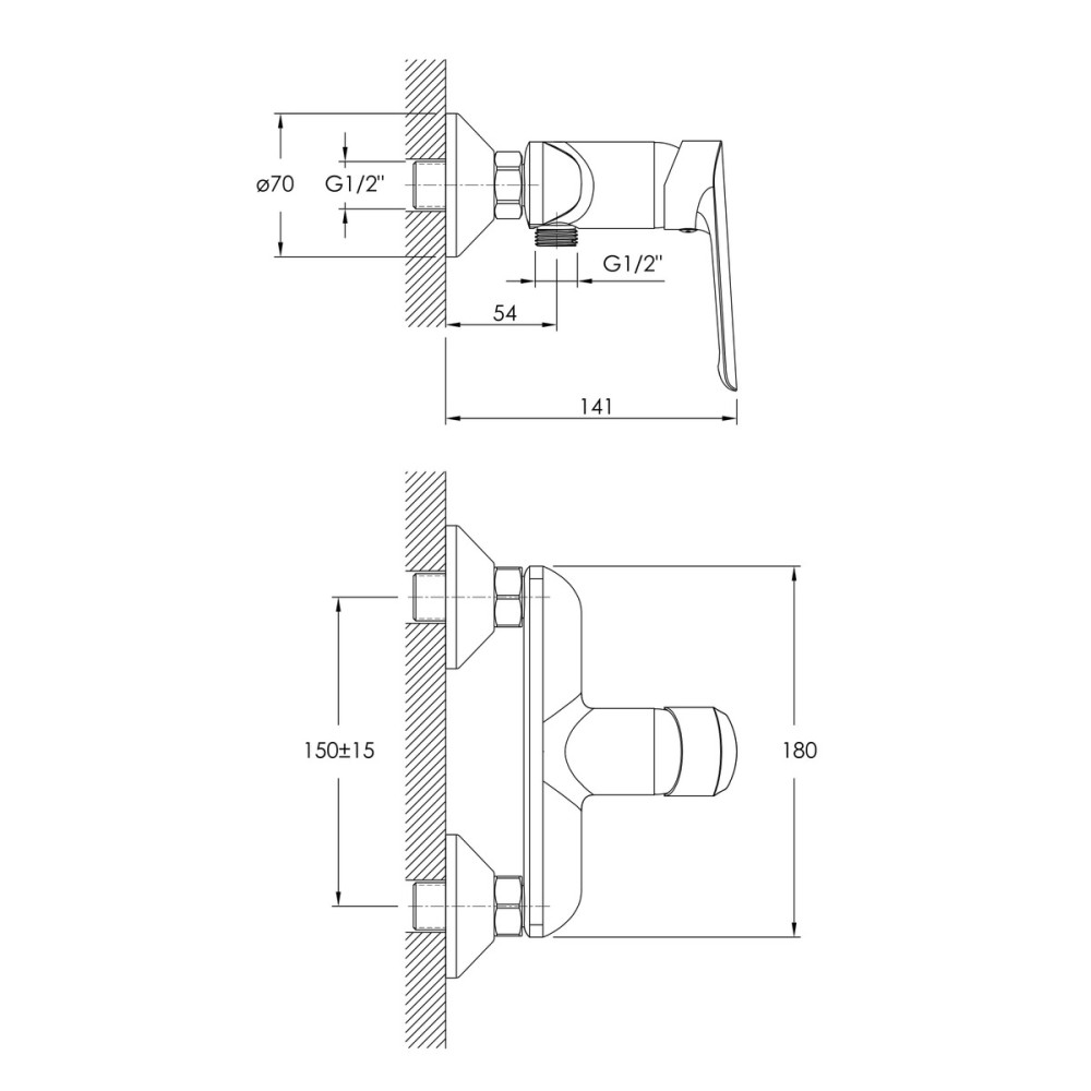 Смеситель для душа IMPRESE ODRA f0338701BO