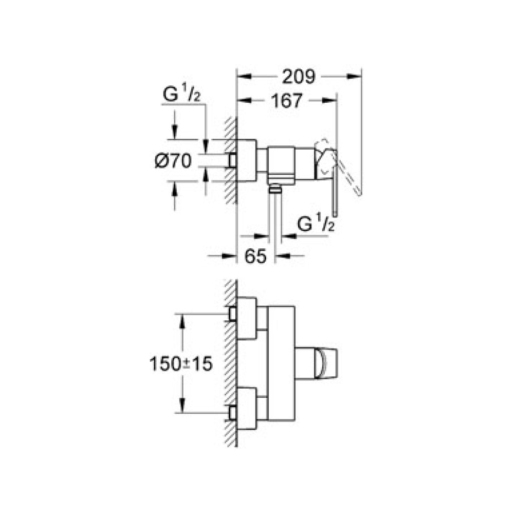 Смеситель для душа GROHE QUADRA 32637000