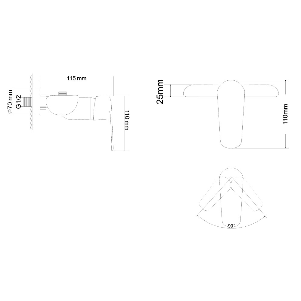 Смеситель для душа RJ FLY RBZ084-5W