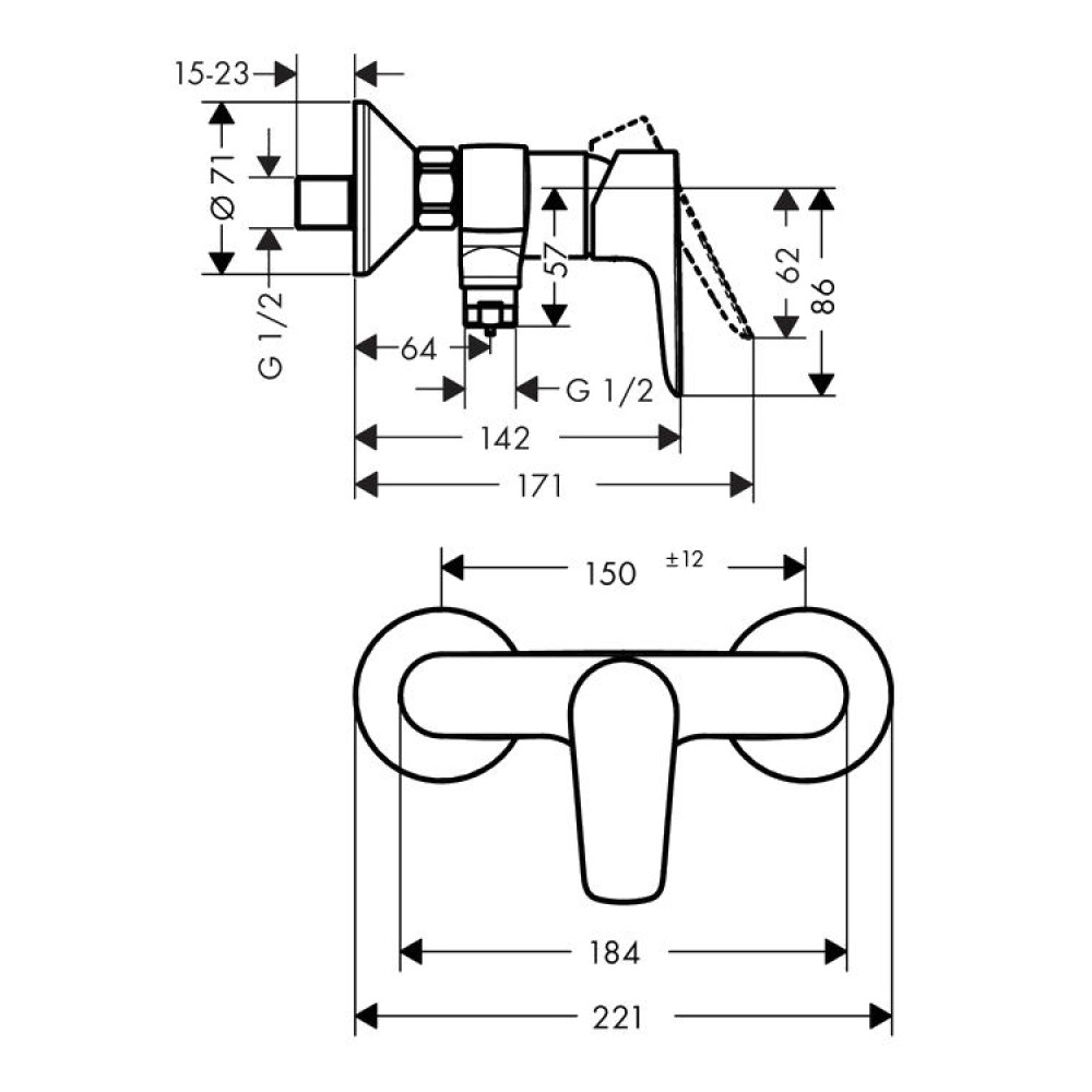 Змішувач для душу HANSGROHE TALIS E 71760000