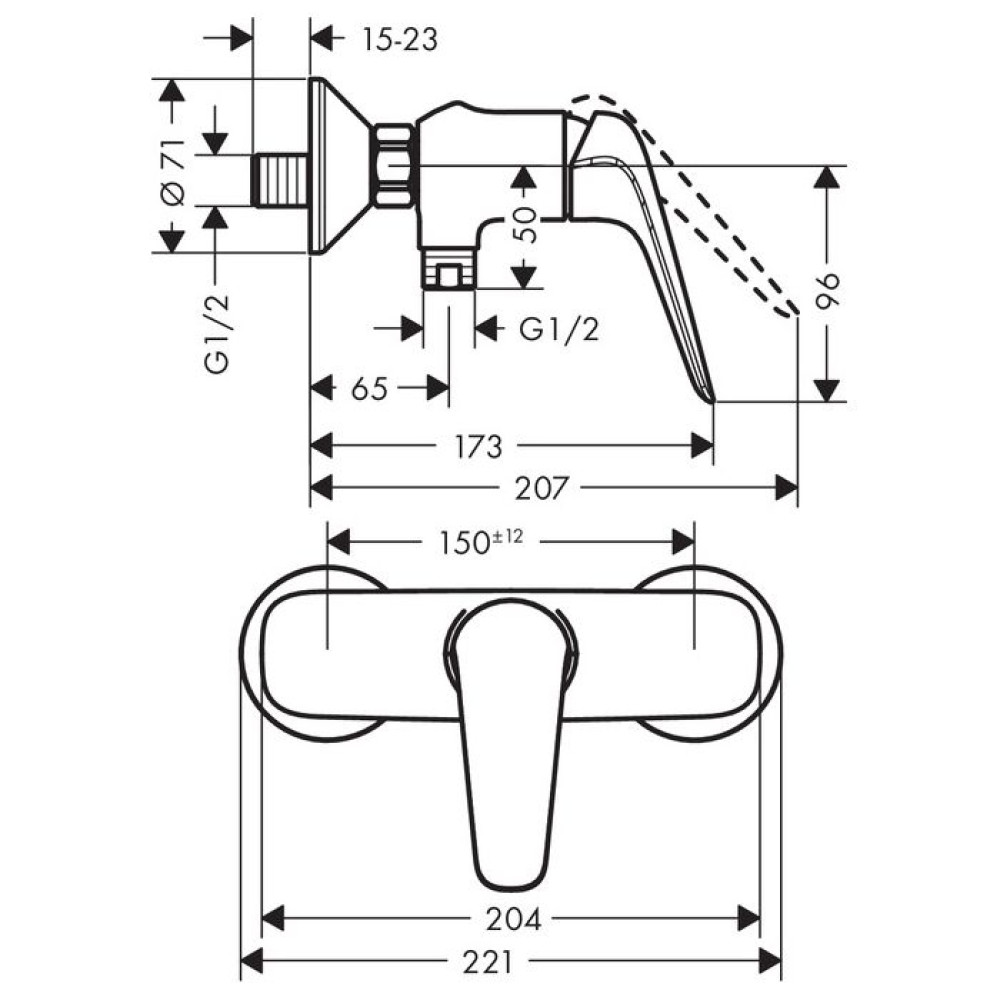 Змішувач для душу HANSGROHE NOVUS 71060000