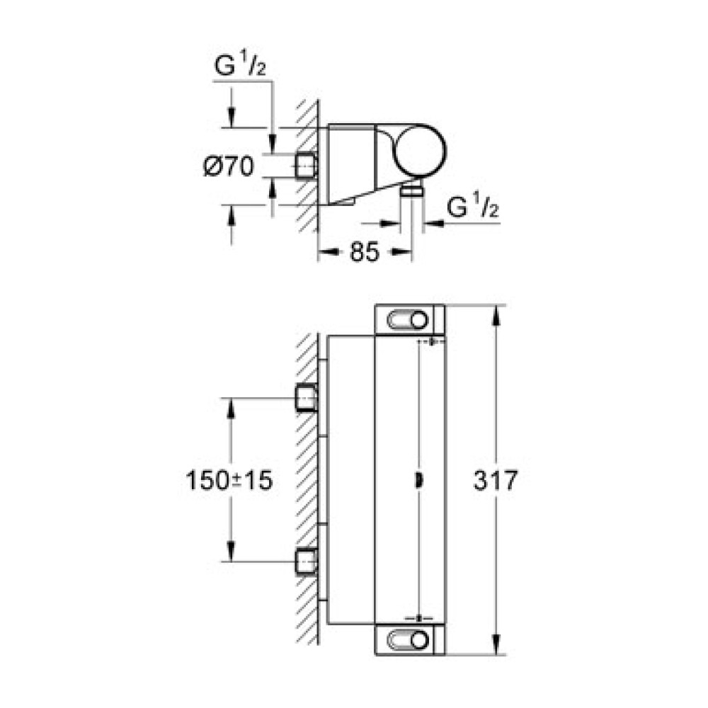 Смеситель для душа GROHE GROHTHERM 2000 34469001