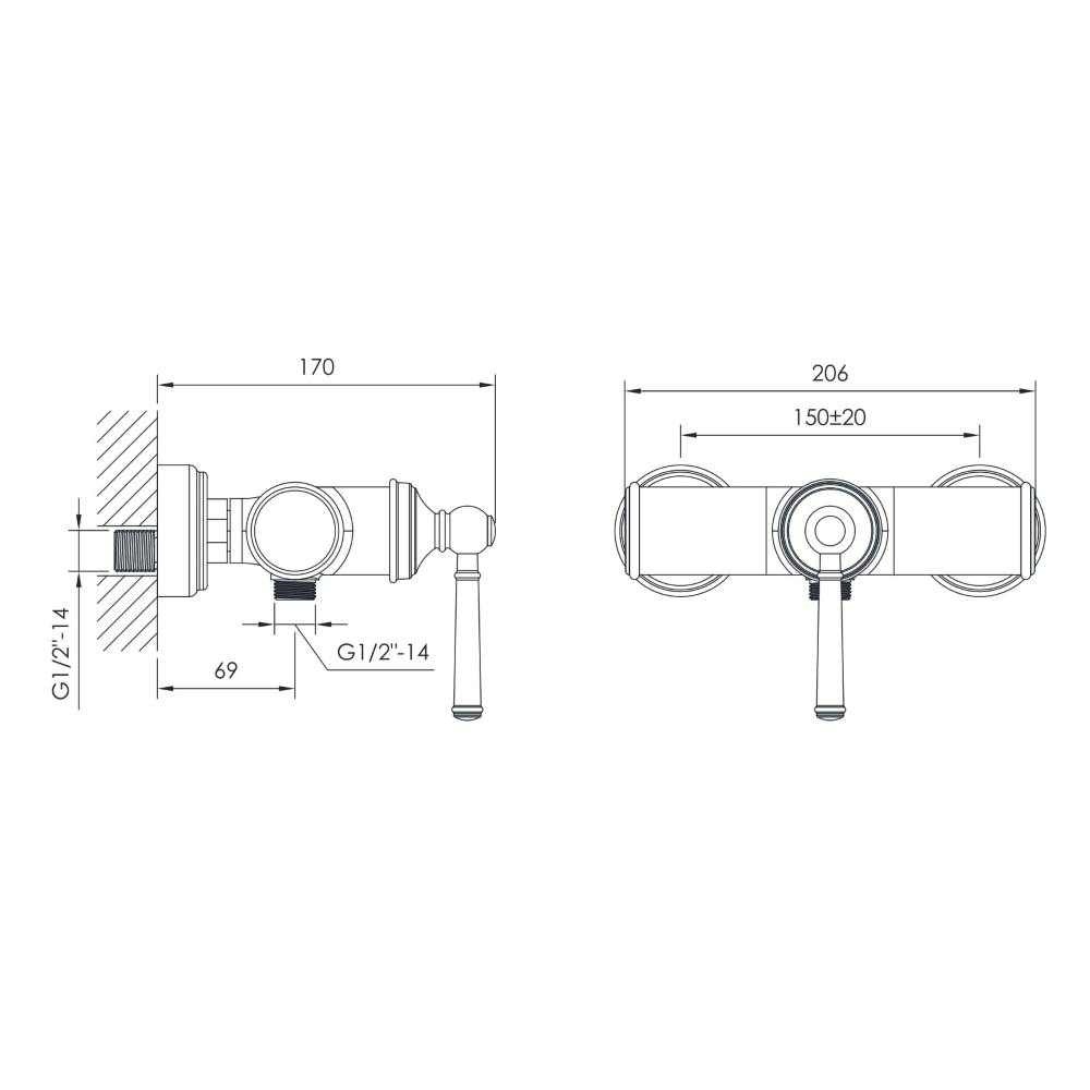 Смеситель для душа IMPRESE HYDRANT ZMK031806080