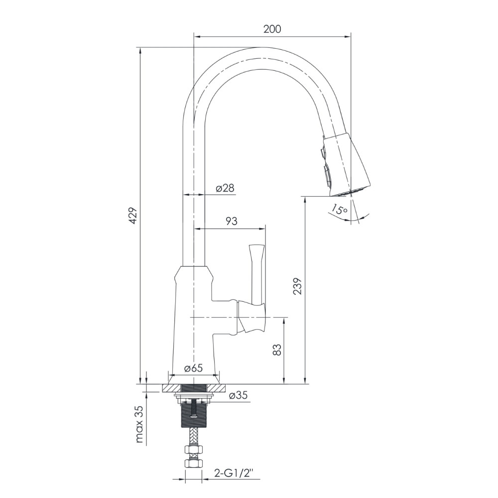 Смеситель для кухни IMPRESE PODZIMA ZRALA ZMK02170815