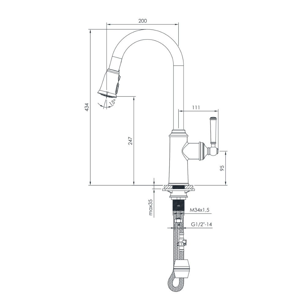 Смеситель для кухни IMPRESE HYDRANT ZMK031806150