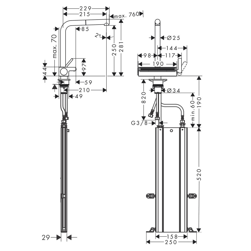 Смеситель для кухни HANSGROHE FRANCO 73830000